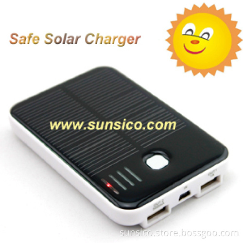 Portable Solar Charger Power Bank/ Dual USB Output Mobile Power 5000mAh